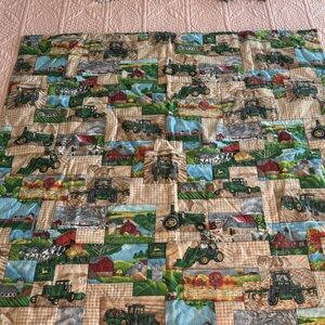 John Deere Farm Scene Reversible Quilt/Throw